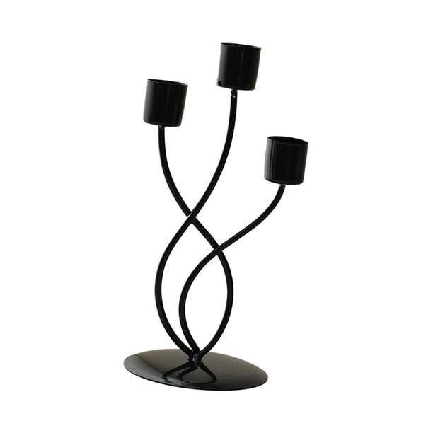 Candelabro de 3 brazos Macarena decoración del hogar negro