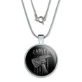 thumbnail image 1 of Carved Firefighter American Flag Axe 1" Pendant with Sterling Silver Plated Chain, 1 of 4