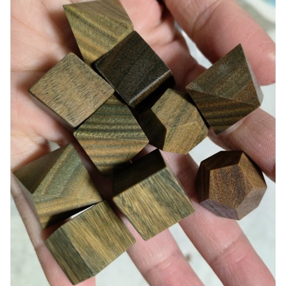 Galactic Dice Premium Dice Sets - Chestnut Wood Set of 7 Dice with Tin