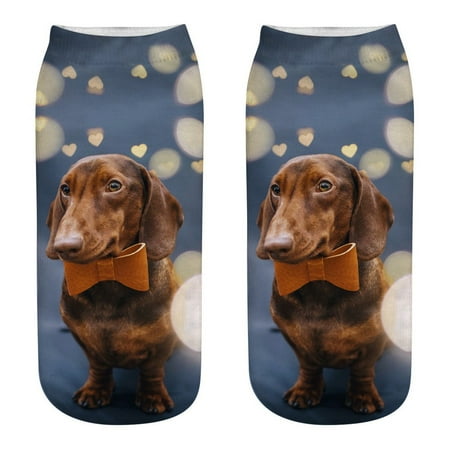 

STEADY Cute Casual Business Socks 3D Dog Printing Medium Sports Socks