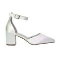 thumbnail image 3 of XY London Womens Bronte Strappy Pointed Medium Block Heel Court Shoes, 3 of 4