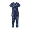 thumbnail image 6 of Aria Women’s Knit Flutter Sleeve Scoop Neck Henley Top and Cropped Pant Sleepwear Pajama Set, Sizes up to 5X, 6 of 7
