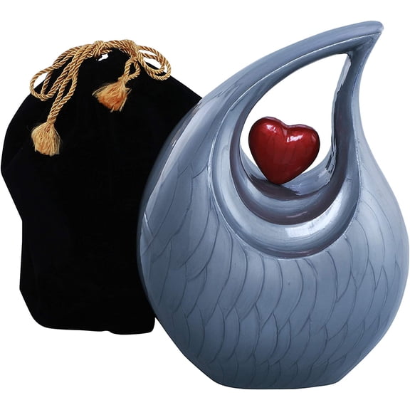 HEART OF LOVE GREY WITH RED HEART