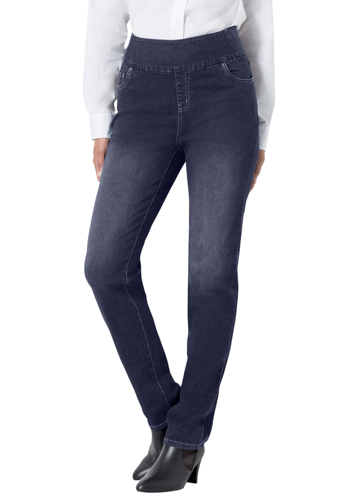 women's elastic waist jeans walmart