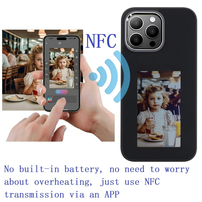 DIY E-Ink Phone Case for iPhone 15 APP Operation Smart Photo Rear