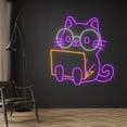 thumbnail image 3 of Handmadetneonsign Cute Cat & Laptop Neon Sign, Cat with Glasses LED Sign, Lovely Animal Neon Light, 3 of 5