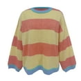 thumbnail image 4 of Bovemsi Womens Sweaters Cozy Women Sweater Fall 2025 Oversized Striped Long Sleeve Loose Pullover Knitted Tops Business Casual Sweaters, 4 of 5