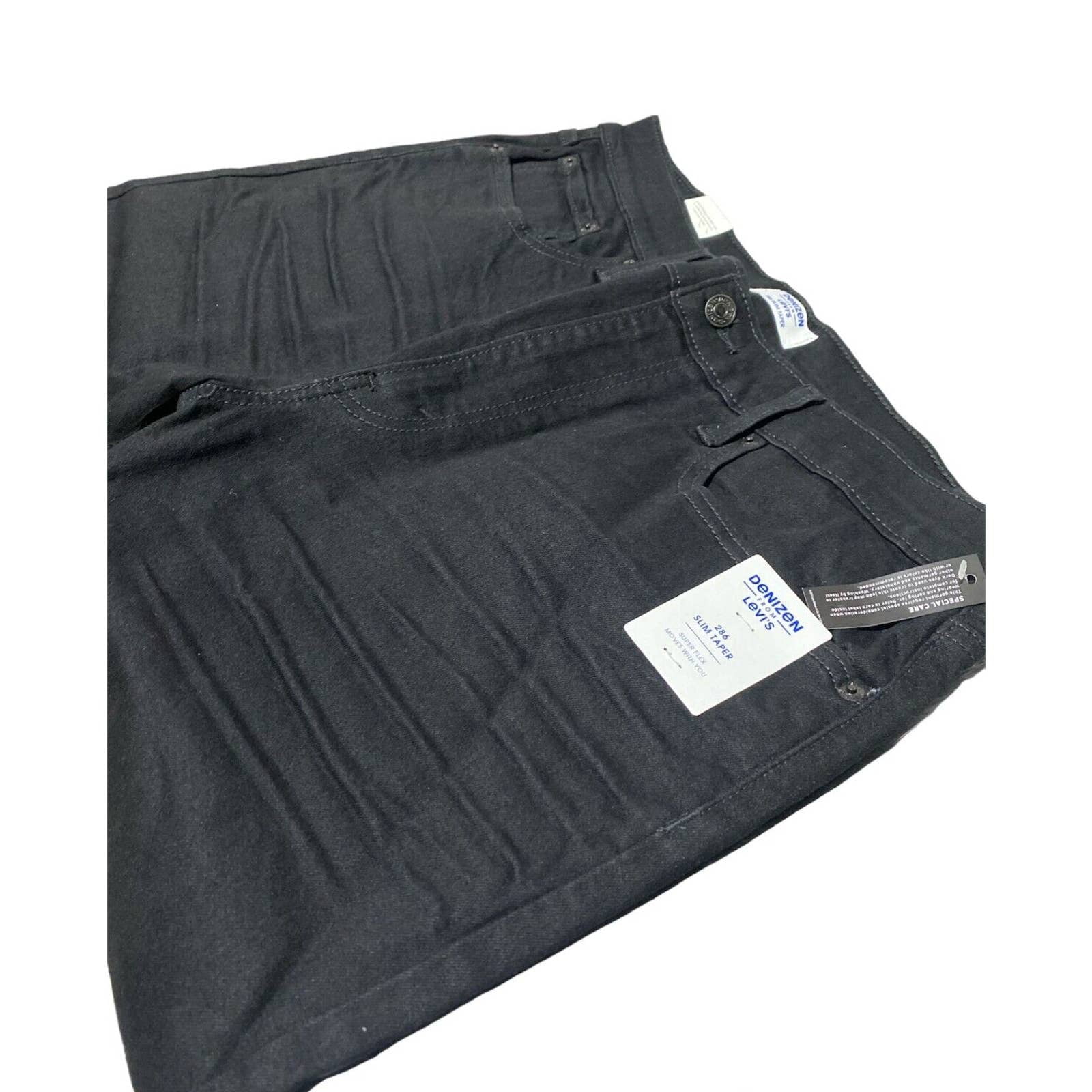 DENIZEN from Levi's Men's 286 Slim Fit Taper Jeans - Cruise Black Size  33X32 