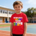 thumbnail image 5 of Boys Red Funny Kids T-Shirt, Preschool Teacher Battery Life Graphic Tee, Cotton Shirt for Teacher Appreciation & Back to School, Kids to Youth Sizes,Size 4 T, 5 of 7