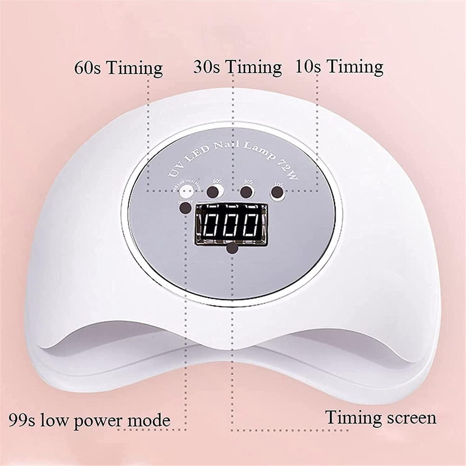 UV LED Nail Lamp 72W, Nail Dryer Machine, Gel UV LED Nail Lamp for Fingernail & Toenail Gel Based Polishes – Portable Nail Curing Light with 36pcs LEDs, 3 Timer Settings