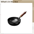 thumbnail image 4 of Hand Hammered Wok, Pre-Seasoned Nonstick Wok with Wood Handle, Traditional Small Wok for Single Portion, Authentic Carbon Steel Chinese Wok for Most Stoves, 4 of 4