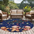 thumbnail image 4 of Round Area Rugs Collection 8 Ft, Gingerbread Christmas Non-Slip Residential Carpet, Xmas Balls Branches Navy Blue Indoor Crawling Mats Runner Rugs for Living Room/Dining Room/Bedroom, 4 of 8
