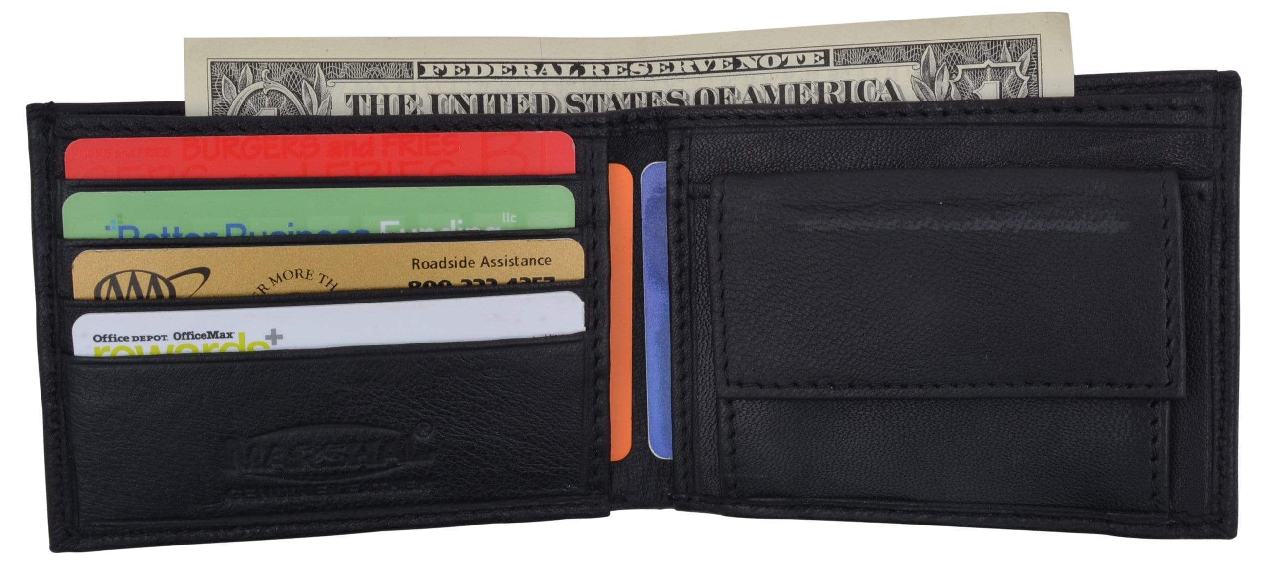 Marshal Wallet Boys Slim Compact Card and Coin Pocket Bifold Leather