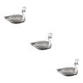 thumbnail image 3 of Becaristey Stylish Metal Serving Tray Peacock Fruit Plate Table Centerpiece Home Decor Silver 11x16.8cm 3Set, 3 of 6