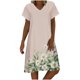 thumbnail image 1 of Vestidos casuales de verano para mujer Vestido suelto de manga corta con estampado floral de playa con cuello en V para mujer Pompotops ghjkhdj13458, 1 of 5
