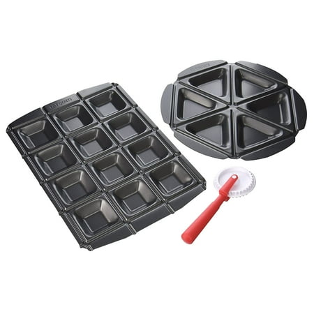 

EZ Pockets As Seen On TV Pie Pan Make Six Different Pies Included Square Pan Recipe Book Dough Cutter Black