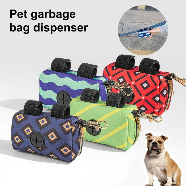 CBFFDC Distributeur de Sacs à Déchets pour Animaux de Compagnie Distributeur de Sacs à Déchets pour Animaux de Compagnie Rangement Portable avec Boucles Suspendues Accessoire de Parc de Promenade pour Chien Durable Extérieur