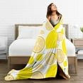 thumbnail image 4 of LNWH Fruit Lemon Print Art Pattern Throw Blanket, Fluffy Soft Cozy Bed Flange Plush Blankets, 80"x60", 4 of 8