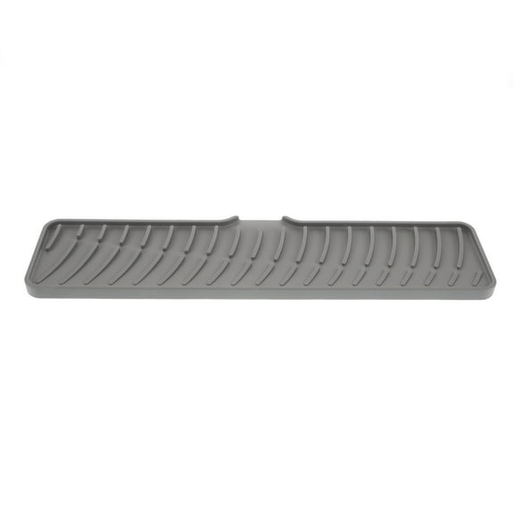 WHAMVOX Kitchen Sink Tray 1Pack Grey Silicone Draining Mat For Water Drainage And Protecting The Sink Surface