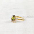 thumbnail image 2 of Green Tourmaline Promise Ring, 925 Sterling Silver, CZ Womens Ring, Natural Green Tourmaline Ring, October Birthstone, Christmas, Thanksgiving, Tiny Dainty Ring, Wedding Jewelry, Stacking Ring Set, 2 of 9