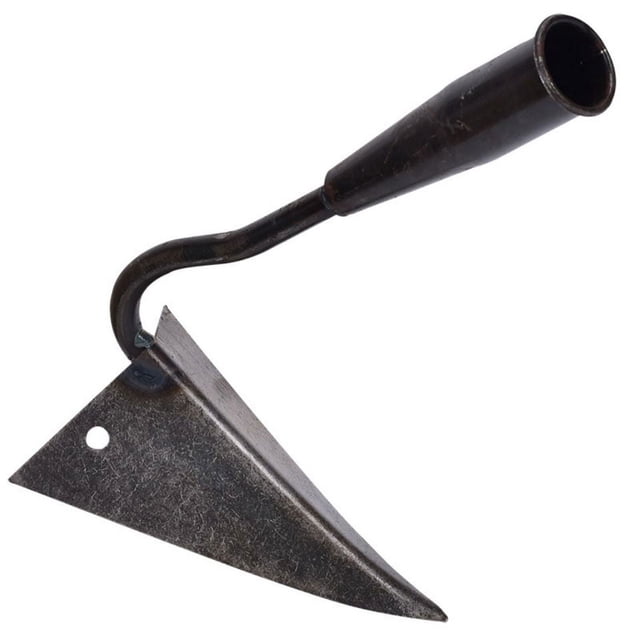 Azada de arado triangular de acero al manganeso espesante, azada de arado de mano premium, azada de jardín para desmalezar, aflojar, plantar en granjas y cavar agujeros (pequeño)