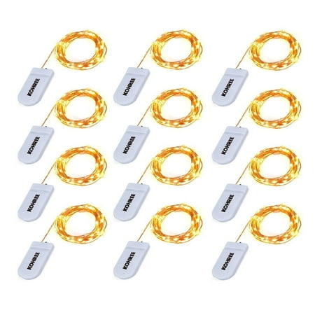 Starry String Lights Christmas Tree Kohree 12 Pack LED Christmas String Lights Copper Wire Lights, Battery Operated Starry Fairy Lights Warm White 7.2ft ()