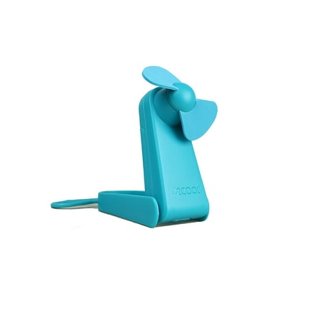 - O2COOL Personal Battery Pocket and Table Desk Fan - Carabiner Clip - Flip Down Stand - Quiet - Foam Blades - Teal