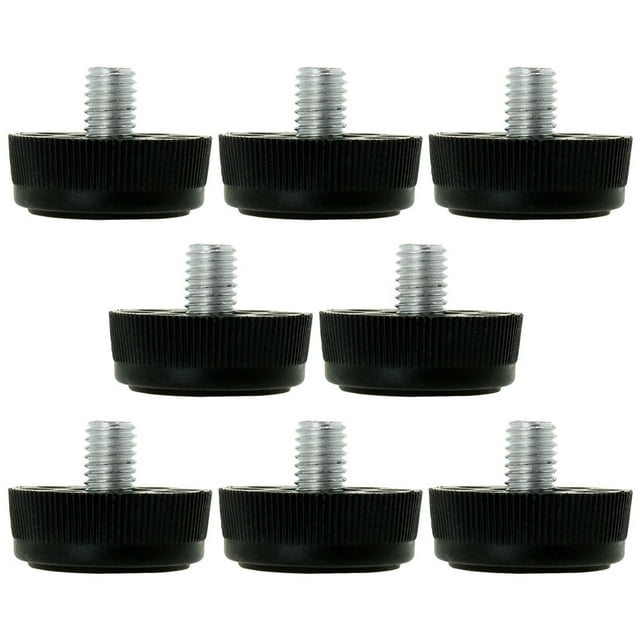 Unique Bargains M8 x 10 x 30mm Leveling Feet Adjustable Leveler Cover for Office Sofa Leg 8pcs