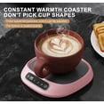 thumbnail image 4 of Pink USB Rechargeable Coffee Mug Warmer - Ceramic Electric Drink Warmer, Portable Travel-Ready Cup Warmer for Desk Kitchen Office, Keeps Beverages Warm All Day with Compact Durable Design, 1pc, 4 of 8