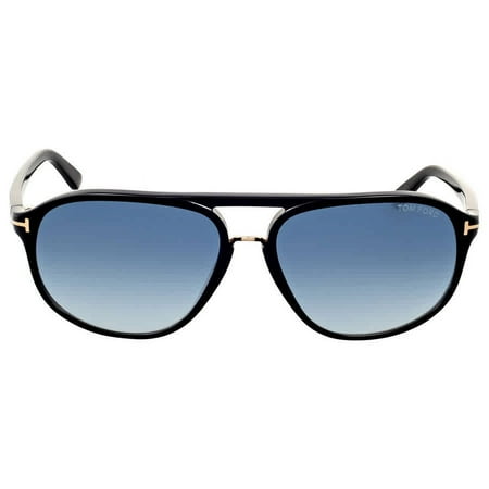 SUNGLASSES - POLARIZED FASHION SUN GLASSES TOM FORD BLACK BLUE DEGRADED UNISEX - MEN AND WOMEN TF447 01P
