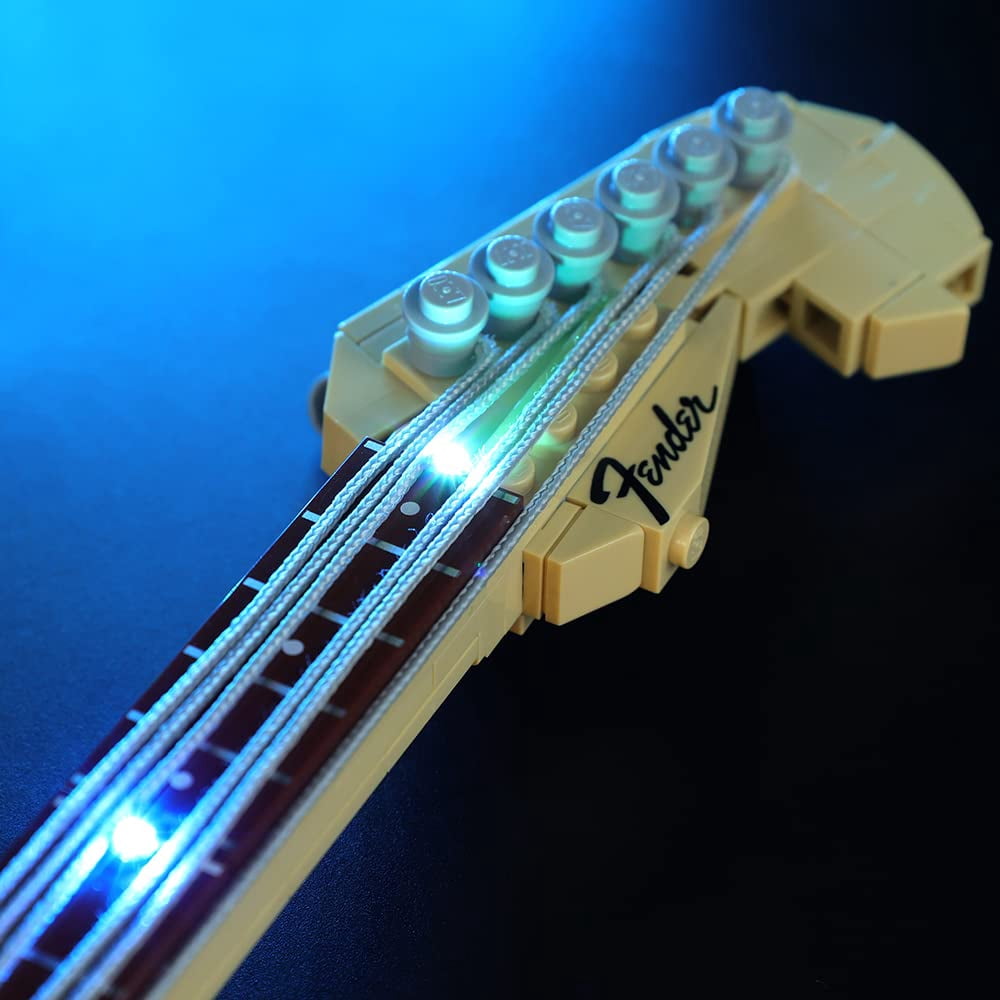 BrickSoul Led Light Kit Compatible with Lego Ideas Fender Stratocaster 21329 Guitar Building Kit - No Model(Classic Version)