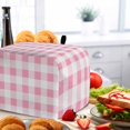 thumbnail image 7 of Toaster Cover 2 Slice, Pink Checkered Dustproof Bakeware Oven Protector with Top Hook, Pink White Buffalo Plaid Waterproof Small Kitchen Appliance Toasters Dust Cover, 12"x7.5"x8", 7 of 7