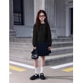 thumbnail image 3 of Arshiner Girls Shirts Lace Raglan Long Sleeves Crewneck Casual Soft Kids Blouse Tee Tops, 3 of 6