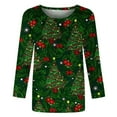 thumbnail image 4 of YanHoo Christmas 3/4 Sleeve Tees for Women 2023 Walmart Prime Sale Ladies Tops Christmas 3/4 Sleeve Crewneck Shirts Fall Lightweight Sweatshirts 2023 Clearance Christams Gifts, 4 of 5
