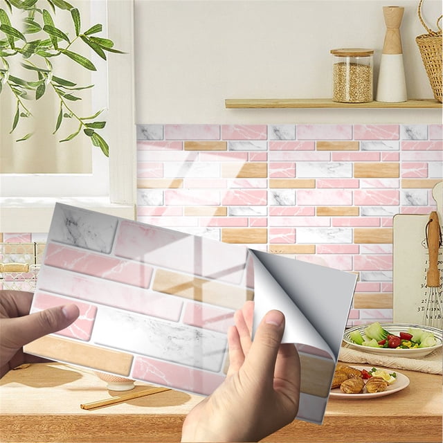 Crystal Film Wall Tiles, Adhesive Floor Sticker, Durable Self-Adhesive, Modern Geometric Design, For Home Decor, Kitchen/Bathroom, Easy Application, Glass Texture, Removable Surface Protection, DIY