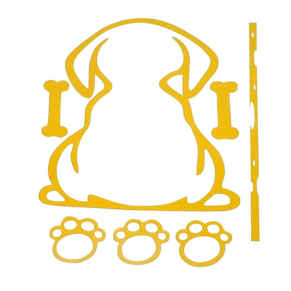 Unique Bargains Reflective Bumper Decal  Yellow Square Dog Reflective Car Sticker Personalized Decoration