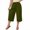 Army Green——Fall Savings, variant on Plus Size Capri Pants for Women Elastic Waist Wide Leg Capris Lettuce Hem Ruched Cropped Trousers Gray 5XL