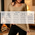 thumbnail image 4 of APEXFWDT Women Scoop Neck Thermal Underwear Top Long Sleeve Thumb Hole Tshirt Slim Stretchy Warm Fall Winter Layering Tops, 4 of 7