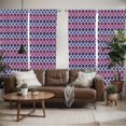 thumbnail image 2 of Ambesonne Navy and Blush Window Curtains, Psychedelic Lines, Each 28" W x 84" L, Magenta Purple Blue, 2 of 5