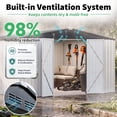 thumbnail image 3 of YODOLLA 12 x 12 ft. Outdoor Metal Storage Shed with Sliding Roof & Lockable Door in White, 3 of 6