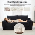 thumbnail image 5 of 71" Loveseat Sofa, Convertible Sleeper Sofa Bed with Pillows, Sofa in a Box, No Assembly, 2-in-1 Sofa, Modern Corduroy Sofa for Living Room, Bedroom, Apartment, Black, 5 of 7