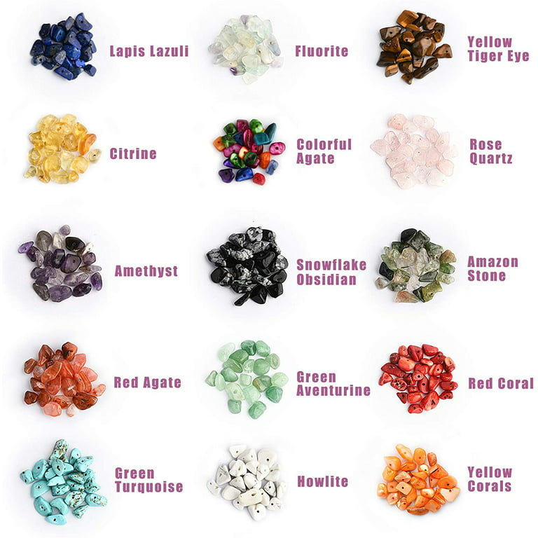 Dockapa Gemstones for Jewelry Making, 1126Pcs Rock Beads with Pendants, Earring Supplies and Making Tools Kit for DIY Bracelet Necklace and Earrings, Women's