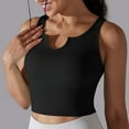 thumbnail image 5 of REORIAFEE Yoga Tank Tops for Women Sleeveless Tops V Neck Tanks Quick Dry Crop Shirts Solid Color Pullover Shapewear Wide Strap Vest Summer Going Out Fashion Clothing Black, 5 of 7
