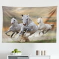 thumbnail image 1 of Horses Tapestry, Wild Horse Running Through Water Dramatic for The Motivation of Life Art, Fabric Wall Hanging Decor for Bedroom Living Room Dorm, 2 Sizes, Black and White, by Ambesonne, 1 of 1