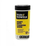 Tub O' Towels TW40 Heavy-Duty 7" x 8" Size Multi-Surface Cleaning Wipes, 40 Count Per Canister, White