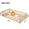 thumbnail image 2 of Twin Floor Bed for Kids, Durable Montessori Floor Bed with Wood Slats, Safety Fence & Small Door, Wood Floor Bed Frame for Girls Boys and Children, Natural, 2 of 2