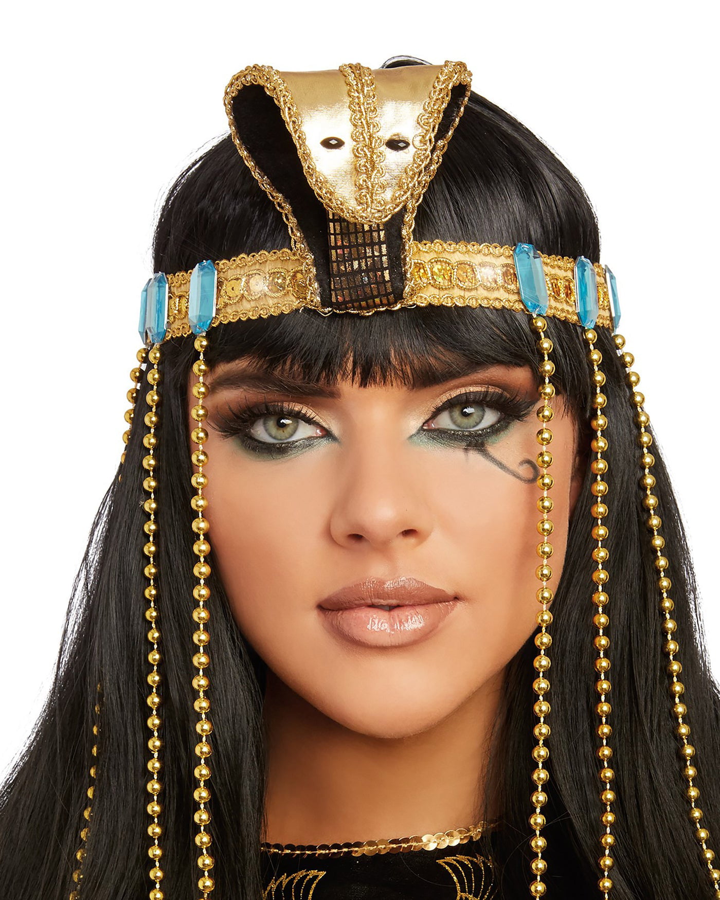Cleopatra Beaded Hat Feather Hair Clip Headpiece Fancy Dress Costume Belly Dance 