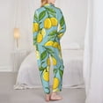 thumbnail image 6 of Goofa Lemon Printed Women’s 2 Piece Pajama Set Super,Pajamas Women's Long Sleeve Sleepwear Soft Button Down Loungewear Pjs Lounge Set Nightwear-Medium, 6 of 9
