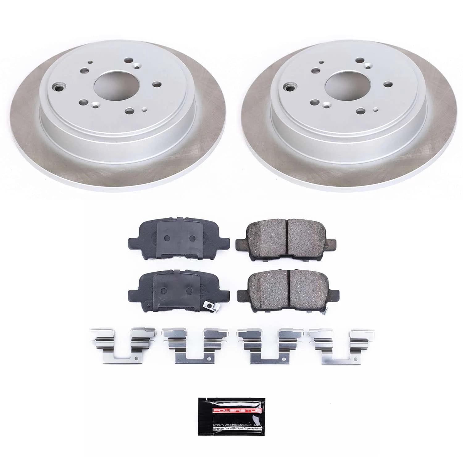 PowerStop Rear Semi-Coated Rotor and Low-Dust Ceramic Brake Pad Kit SC2382