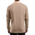 thumbnail image 3 of Dwellite Long Sleeve Waffle Henley Shirts for Men, Slim-Fit Button Down Tshirt Crewneck Sweatshirt Pullover Complexion L, 3 of 4